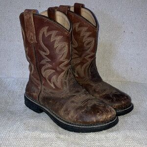Boys / girls size 2 Brown leather Cowboy Boots - smoky mountain boots